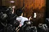 Members of the Democratic Party attempt to break into the assembly hall at the National Assembly in western Seoul on April 26, 2019, after members of the Liberty Korea Party (now People Power Party) locked the doors to stop the fast-track bills put forward by the DP. [NEWS1]