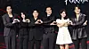 The cast of Netflix's crime thriller ″Karma″ poses for photos during the series' press conference held in Jongno District, central Seoul, on March 31. From left are actors Lee Kwang-soo, Gong Seung-yeon, Kim Sung-kyun, Lee Hee-jun, Shin Min-a and Park Hae-soo. [YONHAP]
