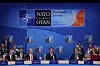 Dutch Prime Minister Dick Schoof, flanked by NATO Secretary General Mark Rutte U.S. President Donald Trump, British Prime Minister Keir Starmer and NATO Deputy Secretary General Radmila Shekerinska, speaks during a North Atlantic Council meeting during a NATO summit in The Hague, the Netherlands, June 25. [REUTERS/YONHAP]