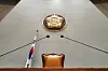 The National Assembly hall's main chair is seen empty on Oct. 31, 2019, due to conflict between the two main parties. [YONHAP]