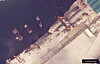 This satellite image, taken May 15, 2025, and provided by South Korea's unification ministry on May 22, shows a North Korean warship under preparation for launch after being built in the northeastern port city of Chongjin. [MINISTRY OF UNIFICATION]
