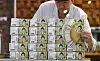 An employee displays 50,000 won bills at Hana Bank's Counterfeit Notes Response Center in Jung District, central Seoul, on Sept. 25, 2023. [YONHAP]