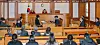 Justices Cheong Hyung-sik, left, and Lee Mi-son preside over the preparatory hearing for President Yoon Suk Yeol's impeachment trial at the Constitutional Court in Jongno District, central Seoul, on Dec. 27. [JOINT PRESS CORPS]