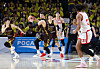 Changwon LG Sakers center Assem Marei, second from left, in action during a KBL Championship game against the Seoul SK Knights at Changwon Gymnasium in Changwon, South Gyeongsang, on May 11. [NEWS1]