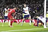 Liverpool forward Mohamed Salah scores a goal during the Premier League match against Tottenham Hotspur at Tottenham Hotspur Stadium in London on Dec. 22. [AP/YONHAP]