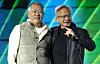 Hyundai Motor Group Executive Chair Euisun Chung, left, speaks with Nvidia CEO Jensen Huang at the 2025 GeForce Gamer Festival in southern Seoul on Oct. 30. [NEWS1]
