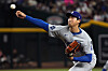 Los Angeles Dodgers pitcher Shohei Ohtani throws against the Arizona Diamondbacks in the first inning of a baseball game, Tuesday, Sept. 23, 2025, in Phoenix. [AP/YONHAP]