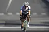 Kristen Faulkner of the United States crosses the finish line to win the women's road cycling event at the 2024 Paris Olympics in Paris on Sunday. [AP/YONHAP]