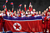 North Korean weightlifters pose for a photo after the women's 76 kilograms at the Hangzhou Xiaoshan Sports Centre in China on Oct. 5, 2023. [YONHAP]