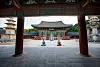 Monks practice seon meditation at Bulguksa in Gyeongju, North Gyeongsang. [CULTURAL CORPS OF KOREAN BUDDHISM]