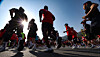 Runners participate in a marathon in Daegu on April 7, 2024. [YONHAP]