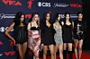 Katseye poses with the MTV Push Performance of the Year award for its 2024 single ″Touch″ at the 2025 MTV Video Music Awards in Elmont, New York, on Sept. 7. [REUTERS/YONHAP]