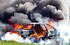 Stock photo of a burning car [GETTY IMAGES]