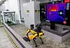 A demonstration of Boston Dynamics' four-legged robot, Spot, is held during Hyundai Motor and Kia's E-Forest Tech day at the Uiwang R&D Center in Uiwang, Gyeonggi, on Monday [HYUNDAI MOTOR GROUP] [HYUNDAI MOTOR]