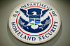 The Department of Homeland Security logo is seen during a news conference in Washington on Feb. 25, 2015. [AP/YONHAP]