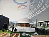 A dome for the Senior Officials’ Meeting of the Asia-Pacific Economic Cooperation summit is being installed at the outdoor exhibition hall of the Gyeongju Hwabaek International Convention Center in Gyeongju, North Gyeongsang, on Feb. 23. [KIM JUNG-SEOK]