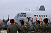 Air Force personnel send off mission crew members ahead of takeoff, as the Air Force announced on Dec. 2 that it will participate in the U.S. Pacific Air Forces-led Christmas air-drop operation from Dec. 7 to 14. [REPUBLIC OF KOREA AIR FORCE]