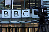 The BBC logo outside the BBC Broadcasting House is seen after Director General of BBC Tim Davie and Chief Executive of BBC News Deborah Turness resigned following accusations of bias at the British broadcaster, including in the way it edited a speech by U.S. President Donald Trump, in London, Britain, on Nov. 10. [REUTERS/YONHAP]