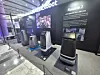 Naver’s lineup of robots developed since 2017 is on display at the Naver Labs booth during the DAN 25 conference. [EO HWAN-HEE]