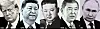 From left: U.S. President Donald Trump, Chinese President Xi Jinping, North Korean leader Kim Jong-un, Japanese politician Shigeru Ishiba and Russian President Vladimir Putin [JOONGANG ILBO]