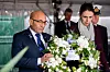 New Zealand's Prime Minister Jacinda Ardern, right, and Defence Minister Ron Mark at the ceremony to mark 70th anniversary of the outbreak of the Korean War (1950-1953) at Pukeahu National War Memorial Park in Wellington on July 1. [NEW ZEALAND DEFENCE FORCE]