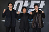 The cast of crime action film ″Yadang: The Snitch″ pose for photos during the film's press conference held in Gangnam District, southern Seoul, on March 13. From left are actors Park Hae-joon, Yoo Hai-jin and Kang Ha-neul. [YONHAP]