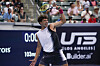 Ben Shelton reacts during his semifinals game against Wu Yibing at the Ultimate Tennis Showdown in Carson, California in July. [AP/YONHAP]