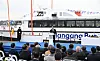 Seoul Mayor Oh Se-hoon speaks during a vessel launching ceremony for the city's Hangang Bus in Sacheon, South Gyeongsang, on Monday. [SEOUL METROPOLITAN GOVERNMENT]