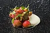 Strawberries with caviar and Sichuan peppercorn pickles by Mingle's Kang Min-goo [KOREAN FOOD PROMOTION INSTITUTE]