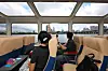 People look at the view from the Hangang Bus during the inaugural trial ride on July 1. [YONHAP]