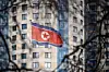 A North Korean flag flies over the nation's embassy in Moscow on Oct. 31, 2024. [AFP/YONHAP]