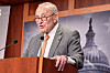 Senate minority leader Chuck Schumer speaks during a news conference on tariffs on Capitol Hill in Washington on July 31. [AP/YONHAP]