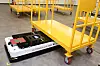 An autonomous robot developed by LG Electronics’ Production Engineering Research Institute transports a kit for parts and materials in this photo provided on July 1. [LG ELECTRONICS]