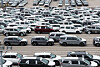 Cars ready for exports are piled up at a port in Pyeongtaek, Gyeonggi on Sept. 16. [YONHAP]