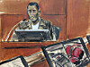 Kid Cudi testifies on the witness stand during Sean ″Diddy″ Combs' sex trafficking and racketeering trial in a Manhattan federal court on May 22 in New York. [AP/YONHAP]