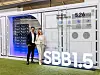 Samsung's latest Samsung Battery Box batteries for energy storage systems, which is said to up energy density by 37 percent from traditional products. [SAMSUNG SDI]