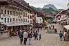 A view of the central plaza and surrounding buildings in Gruyères, Switzerland. [KIM BONG-RYEOL]