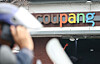 The Coupang logo is seen outside a Coupang logistics center in Seoul on Feb. 11. [YONHAP]