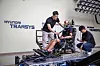 A crash test dummy is being used in a simulation of a car crash at 80 kilometers per hour (50 miles per hour) at Hyundai Transys' Seat R&D Center in Dongtan, Gyeonggi. [HYUNDAI TRANSYS]