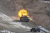 A South Korean K1A2 tank fires a round during live-fire drills at the Rodriguez Live Fire Complex in Pocheon, Gyeonggi, on Feb. 10. [YONHAP]