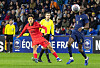 Korea's Eom Ji-sung shoots during a friendly against the U-21 French national team at Stade Oceane in France on Nov. 21, 2023. [NEWS1]