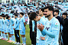 Daegu FC forward Cesinha, far right, reacts after a 2-2 draw with FC Anyang at Daegu iM Bank Park in Daegu on Nov. 30. [NEWS1]