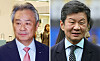Korean Sport & Olympic Committee President Lee Kee-heung, left, and Korea Football Association President Chung Mong-gyu [JOONGANG ILBO]
