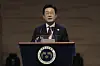 President Lee Jae Myung speaks during a ceremony to celebrate the 80th anniversary of Korea's liberation from Japanese colonial rule in Seoul on Aug. 15. [JOINT PRESS CORPS]