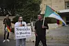 Members of the Druze minority and their supporters protest outside the U.S. Embassy in Jerusalem, July 16, amid the ongoing clashes between Syrian government forces and Druze armed groups in the southern Syrian city of Sweida. [AP/YONHAP]