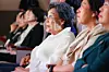 Lee Yong-soo, center, a 97-year-old survivor of wartime sexual enslavement by the Japanese military, attends a ceremony at the Ahn Jung-geun Memorial Hall in Jung District, central Seoul, to mark International Memorial Day for Comfort Women on Aug. 14. [YONHAP]
