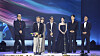 The cast and director of the Disney+ original series ″Moving″ (2023) receive the grand prize in the television category at the 60th Baeksang Arts Awards on May 7, 2024, in southern Seoul. [BAEKSANG ARTS AWARDS ORGANIZING COMMITTEE]