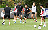The U-24 Korean national team trains at the Paju National Football Center in Paju, Gyeonggi on Thursday ahead of the Hangzhou Asian Games. [NEWS1]
