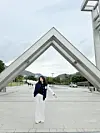 Josephine Elysia Linfred poses for a photo in front of Seoul National University's main gate. [JOSEPHINE ELYSIA LINFRED]