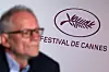 A Palme d'Or symbol is seen on a wall as Cannes Film Festival General Delegate Thierry Fremaux attends a press conference on the eve of the opening ceremony of the 78th Cannes Film Festival in Cannes, France, May 12, 2025. [REUTERS/YONHAP]